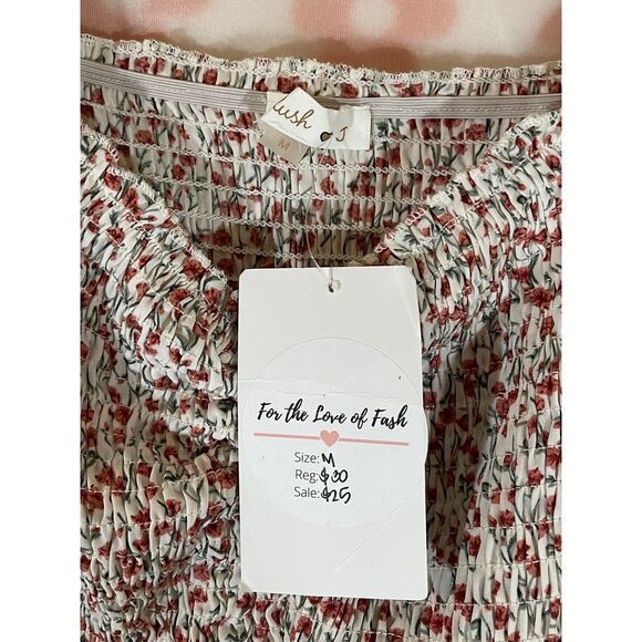 Blush J‎ Floral Smocked Bodycon Dress Puff Sleeves Romantic Spring Summer - Picture 4 of 5